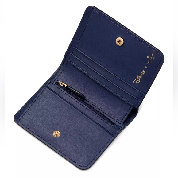 New Disney X Kate Spade New York Lady and the Tramp Small Bifold Wallet Navy - Picture 2 of 3
